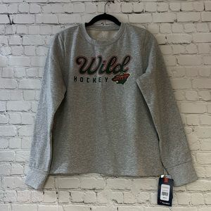 Fanatics NHL Wild Hockey NWT Long Sleeve Crewneck Gray